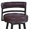 Armen Living Titana 26" Barstool in Auburn Bay finish with Brown Pu upholstery 721535746842 - alternate 4